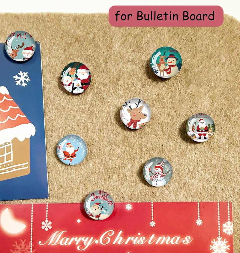 Tandarui Push Pins for Cork Board-24pcs Decorative Push Pins with Case, Cute Thumb Tacks and Pushpins for Bulletin Board,Thumbtacks for Cork Boards, Office Organization, Christmas and Home Décor - Image 5
